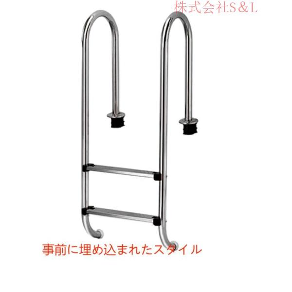 ボート用 梯子 屋内/屋外プールのはしご、滑り止めペダルと大型アームレスト付きの頑丈な地下プールステップ株式会社S＆L 耐荷重330ポンド。_2