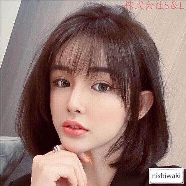 格安 ボブウィッグ 自然な人毛100%フルウィッグ かつら 人毛 自然 医療用 円形 脱毛症 ボブ ミディアム ショート 株式会社S＆L レディース