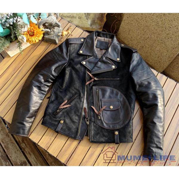 特売！新入荷☆ J24 レザージャケット ブラック 株式会社S＆L イタリアンレザー 馬革+馬の毛 特売！新入荷☆ J24 レザージャケット ブラック 株式会社S＆L