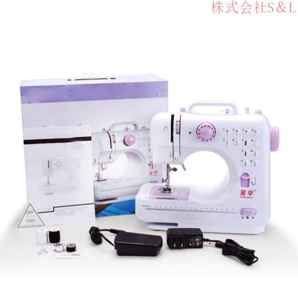 電子ミシン家庭用ミシン12線多機能ミニ電動ミシンポータブルミシンフットコントローラー簡単操作スピード調整可能初心者向けS＆L手芸手作り(Bアメリカ標_4