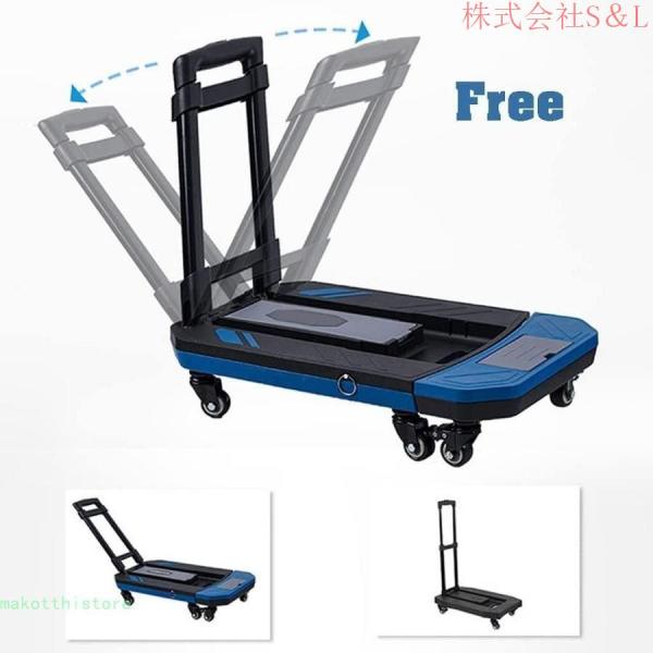 キャリーカートTrolley移動用手押し車折りたたみ式ドリーカートS＆L耐荷重150kg荷物運びキャリーカート6輪ヘビーデューティートロリーユーティリティカー_4