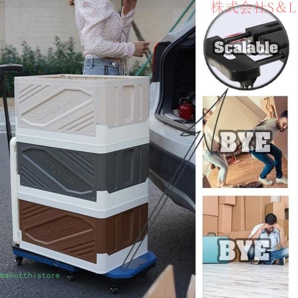 キャリーカートTrolley移動用手押し車折りたたみ式ドリーカートS＆L耐荷重150kg荷物運びキャリーカート6輪ヘビーデューティートロリーユーティリティカー_6