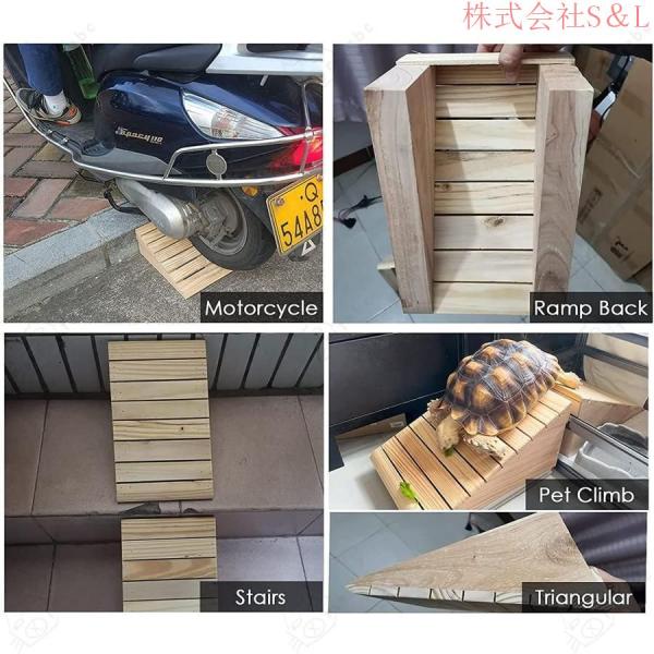 スロープ 車椅子段差解消 スライド式パティオ出入り口/家/階段用の木製スロープ、歩行者/車椅子用スロープ 株式会社S＆Lインチ上昇、オートバイ/車用スロープ