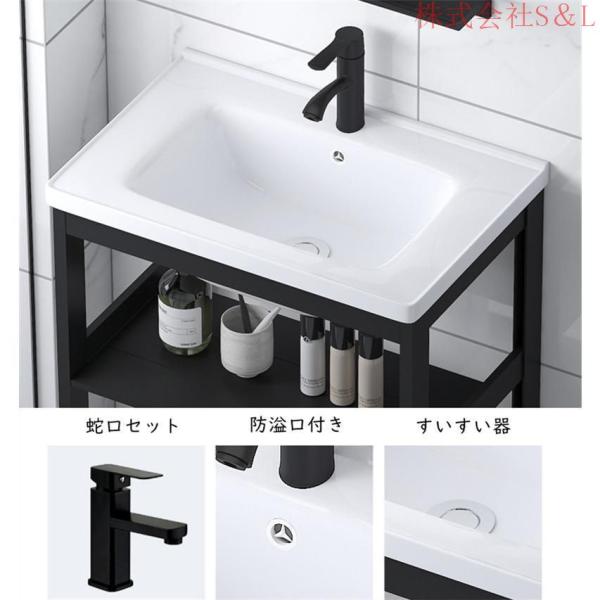 洗面台セット洗面所の床型洗面台 洗面ボウル キッチンシンク便利 流し台 手洗い鉢 手洗い器 陶器製 株式会社S＆L簡易洗面化粧台 バルコニー 庭 シンク 排水付き_9