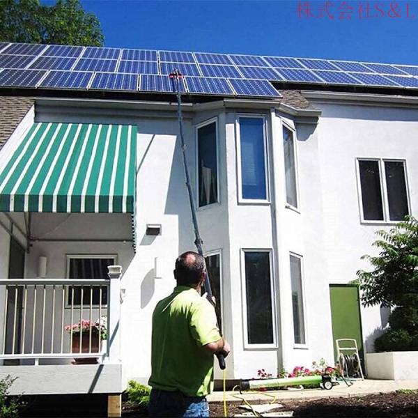 窓掃除ポール、給水式伸縮ブラシ、拡張可能なクリーナー温室屋根、太陽光発電およびソーラーパネルの掃除株式会社S＆L12フィート-36フィート_2