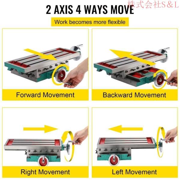 フライス盤 作業台 長さ450 x幅 170 mm 株式会社S＆L ドリルスタンド用 フライス加工テーブル ドリルプレステーブル Tスロット設計 鋳鉄製 X軸移動 210 mm_3