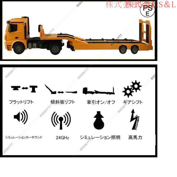 ラジコン フラットカー フラットトレーラ エンジニア車両 働く車 建設機 作業車 男の子 おもちゃ リアル再現 砂遊び株式会社S＆L  趣味玩具 ギフトおすすめ_1