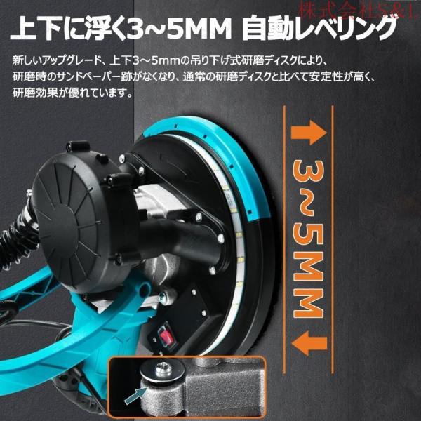 電気ドライウォールサンダー 折りたたみ式 110V 1250W 電気乾式壁サンダー 電動サンダー株式会社S＆L 800-1800RPM?6段階変速 LEDライト 自_2