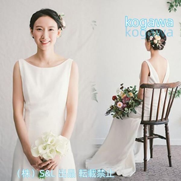ウェディングドレス結婚式二次会ホワイト花嫁白ワンピースロング丈ドレス披露宴シンプルS＆L前撮りウエディングドレスAラインドレス袖なしブライダル