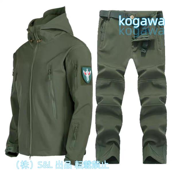 マウンテンパーカー メンズ 撥水 セットアップ メンズ 秋冬 スウェット タクティカルジャケット メンズ S＆L裏起毛 ソフトシェルジャケット ミリタリー2点セット