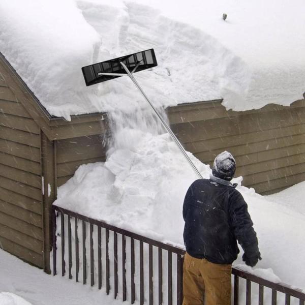 スノーレーキ【2023年の雪下ろし棒アルミニウム雪下ろし機軽量雪下ろしS＆L除雪ツール長さ調整可能伸縮自在組立式アルミパイプ伸縮ロック式屋根雪おろし最長_7
