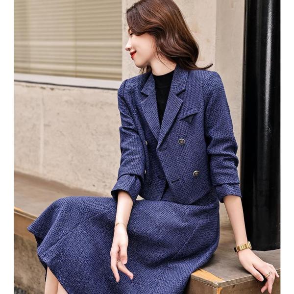 スーツセット レディース スカートセット ジャケット チェック柄