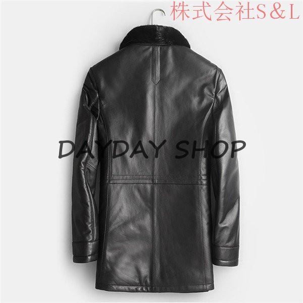 新品SALE ラム革 シープスキン ラム革 コート メンズ 男性 通勤 ビジネス リアルレザージャケット 裏ファーミンク 高級品 株式会社S＆L防寒 秋冬 真冬_2