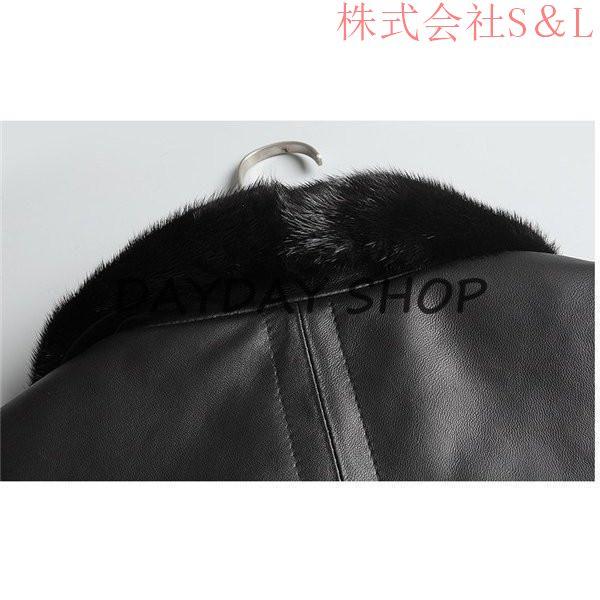 新品SALE ラム革 シープスキン ラム革 コート メンズ 男性 通勤 ビジネス リアルレザージャケット 裏ファーミンク 高級品 株式会社S＆L防寒 秋冬 真冬_9