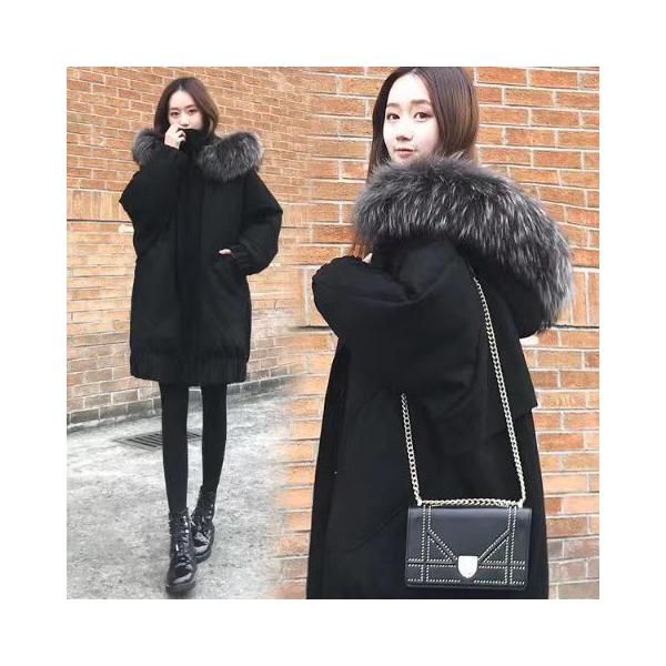 中綿ショートコートファー付きコート韓国風