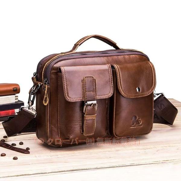 ショルダーバッグ メンズ ビジネスバッグ レザー 手提げ 斜め掛け 通学 通勤 耐摩設計 紳士 ブラック ブラウン 3way