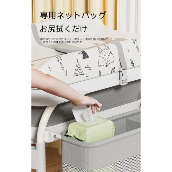 ベビーケア おむつ交換台 折りたたみ オムツ交換台 おむつ替え台 車輪付きおむつおむつ交換ステーション 新生児と赤ちゃんに適した携帯型移動託児所管理器 大型_4