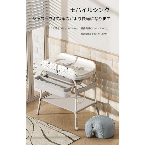 ベビーケア おむつ交換台 折りたたみ オムツ交換台 おむつ替え台 車輪付きおむつおむつ交換ステーション 新生児と赤ちゃんに適した携帯型移動託児所管理器 大型_5