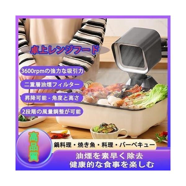 2024 新登場卓上レンジフード 卓上吸煙機 卓上換気扇 2段ギア調整風力