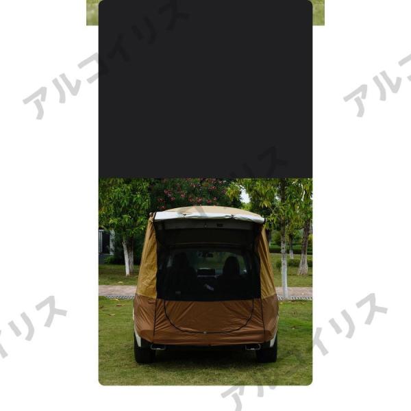 車 バックドアテント 車連結 通気性優れ車 テント旅行用テント 簡単設置 車 車中泊 メッシュ テント おくがい 室内テント 暖房テント ソロー タープ_4