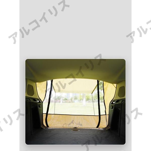 車 バックドアテント 車連結 通気性優れ車 テント旅行用テント 簡単設置 車 車中泊 メッシュ テント おくがい 室内テント 暖房テント ソロー タープ_6
