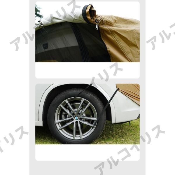 車 バックドアテント 車連結 通気性優れ車 テント旅行用テント 簡単設置 車 車中泊 メッシュ テント おくがい 室内テント 暖房テント ソロー タープ_8