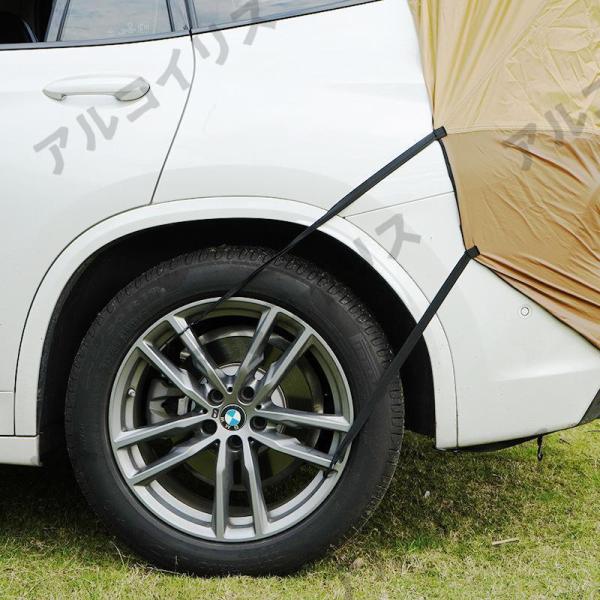 車 バックドアテント 車連結 通気性優れ車 テント旅行用テント 簡単設置 車 車中泊 メッシュ テント おくがい 室内テント 暖房テント ソロー タープ_9
