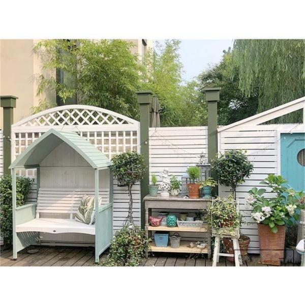 ベンチ あずまや 亭 庭椅子 屋根 屋外 庭 ガゼボベンチ ガーデンハウス 日よけ 雨よけ 天然杉材 ダブル カジュアル 120.5*76*170cm 組立品_9