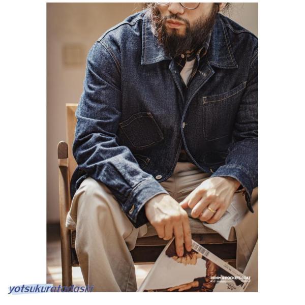 デニムジャケット シャツジャケット メンズ カバーオールジャケット 14oz DENIM ジージャン ブルゾン gジャン オーバーサイズ 大きいサイズ 多ポケット_13