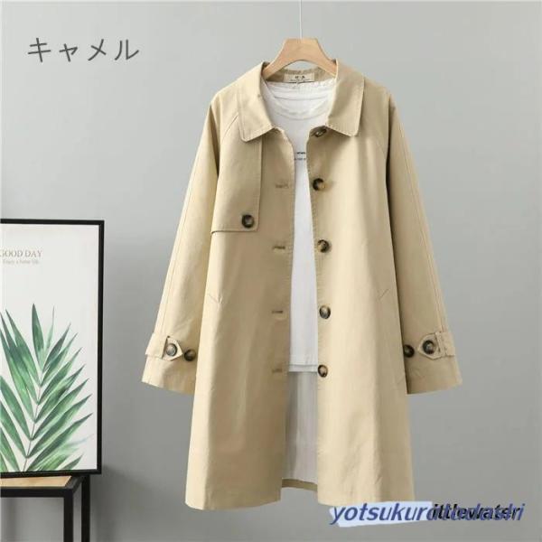 トレンチコート レディース 春 スプリングコート レディース ステンカラーコート 春コート 春物 春服 コート 無地 ロング 洗える ライトアウター ジャケット カ_16