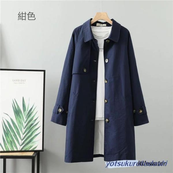 トレンチコート レディース 春 スプリングコート レディース ステンカラーコート 春コート 春物 春服 コート 無地 ロング 洗える ライトアウター ジャケット カ_18