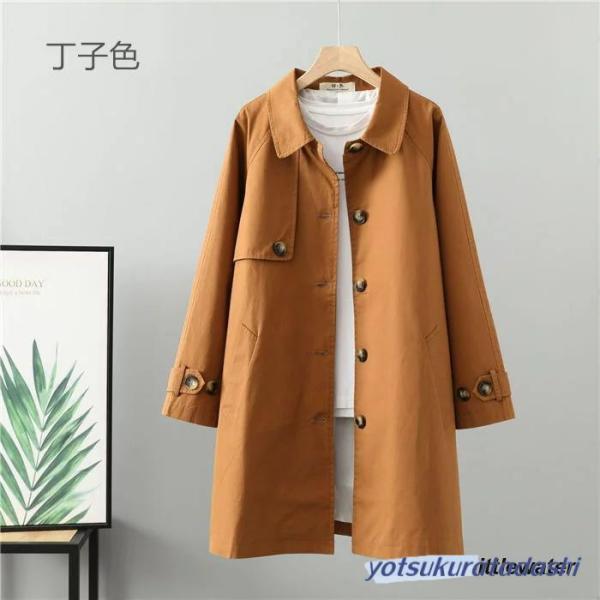トレンチコート レディース 春 スプリングコート レディース ステンカラーコート 春コート 春物 春服 コート 無地 ロング 洗える ライトアウター ジャケット カ_8