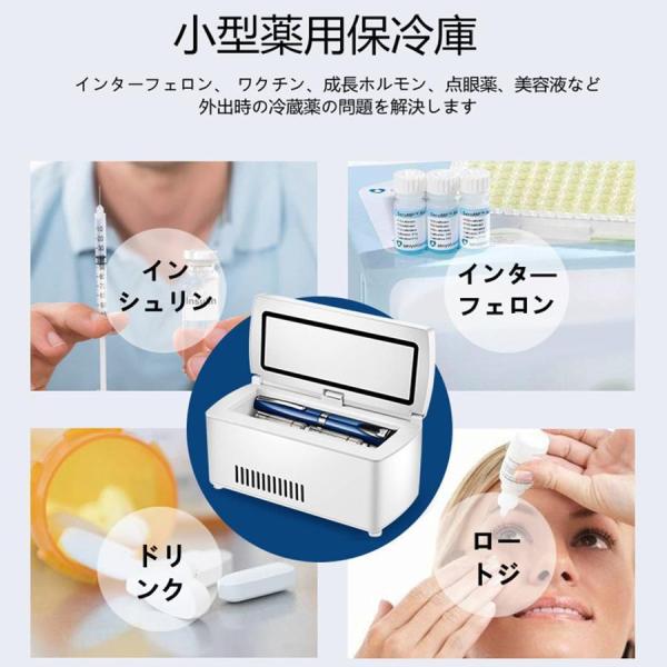 インシュリン冷蔵庫 電池 充電式 インシュリンクーラーボックス 薬用冷蔵庫 トラベルケース 車用 家庭用 (標準版 +バッテリー)_4
