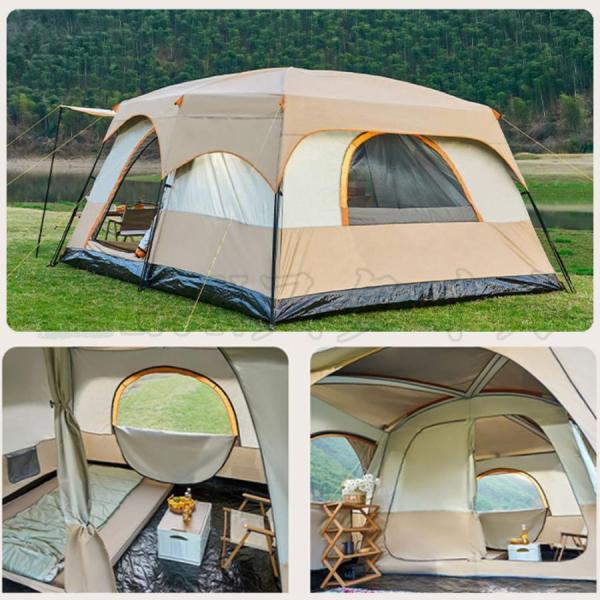 防災グッズ テント 8人用 ツールーム ドーム型テント 大型 ファミリーテント 4人用 6人用 8人用 12人用 設営簡単 防風防水 折りたたみ UVカット キャンプ用品_13