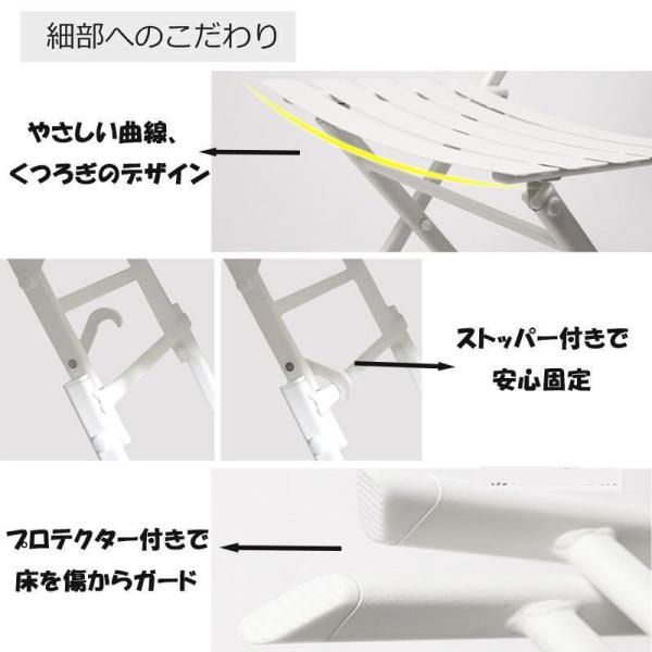 ガーデンテーブルセット アイアン 雨ざらし おしゃれ 雨に強い 完成品 折りたたみ ベランダ チェア3点 庭テーブル 組立不要 直径60cm 2人掛け 屋外 セット_10