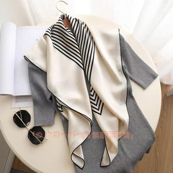 スカーフ 大判 ストール マフラー シルク100% ロングスカーフ ストール レディース 大判 正方形 高級サテンスカーフ 90*90cm オシャレ