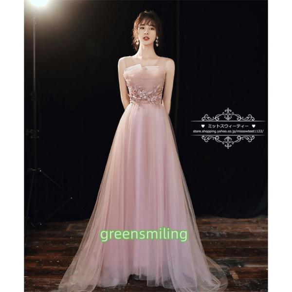 カラードレス ファスナー パーティードレス 演奏会 ロングドレス ピンク スレンダードレス ノースリーブ 結婚式 二次会 発表会 コンサート ウェディングドレス_9