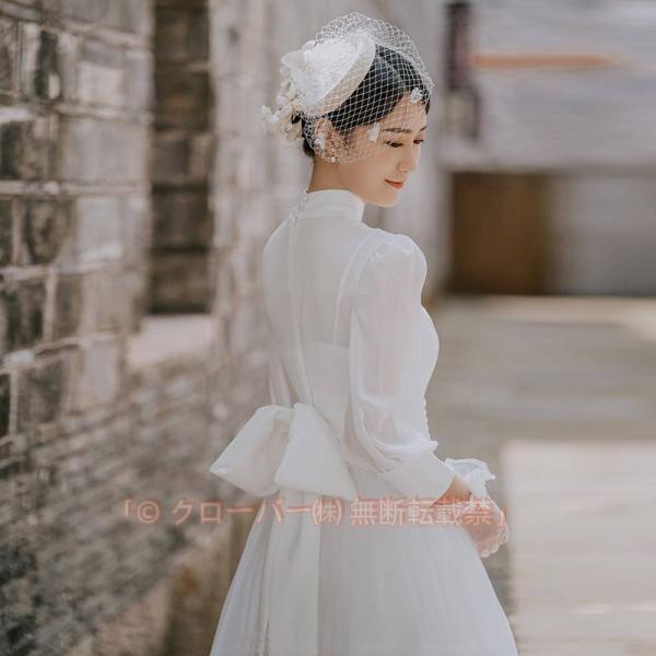 ウェディングドレス ウエディングドレス Aラインドレス ロングドレス 長袖 結婚式 二次会 花嫁 前撮りドレス フォトウエディング 披露宴 後撮り リゾート 白