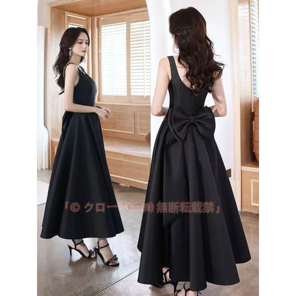 カラードレス マキシドレス パーティードレス ブラック ノースリーブ 黒 ウェディングドレス ウエディングドレス 結婚式 二次会 花嫁 前撮り 演奏会 発表会