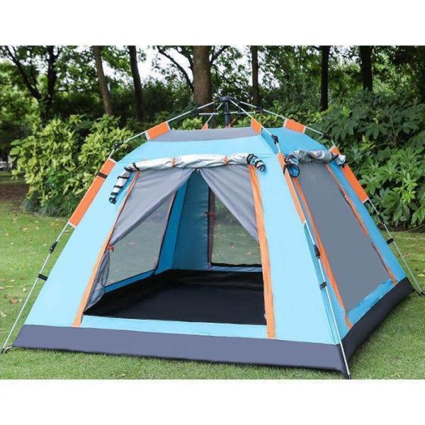 限定価格在庫処理品 テント ワンタッチテント 自動式テント 大型 2-5人用 キャンプテント 軽量簡易ドーム型 日よけ アウトドア 支柱2本 固定バンドがほつれ_9