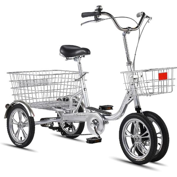14インチ三輪自転車 シニア向け 自転車高齢者用 三輪クルーザーバイク 快適な乗り心地と簡単な操作 高齢者のための安全三輪自転車_7