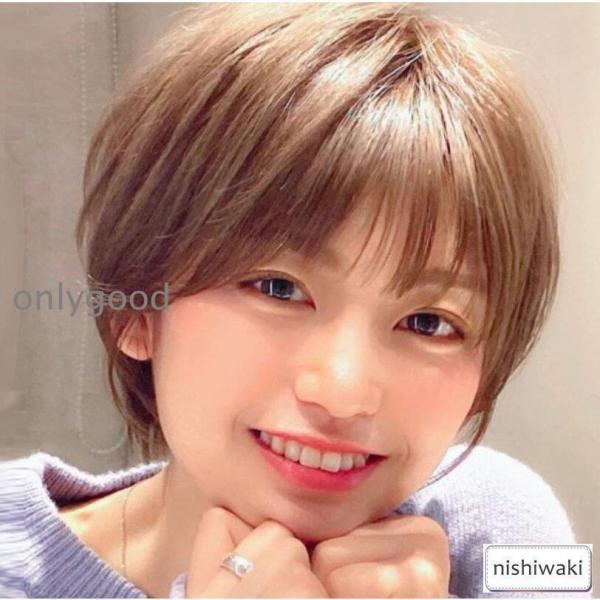ボブウィッグ 自然な人毛100%フルウィッグ かつら 人毛 自然 用 円形脱毛症 ボブ ミディアム ショート レディース_1
