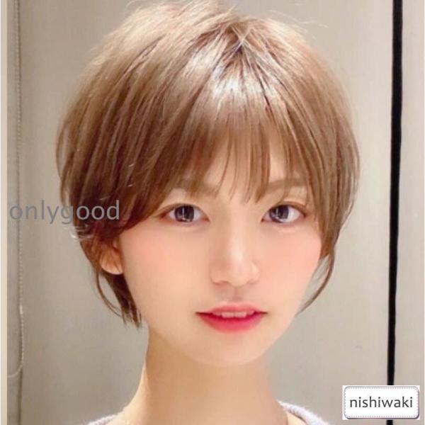 ボブウィッグ 自然な人毛100%フルウィッグ かつら 人毛 自然 用 円形脱毛症 ボブ ミディアム ショート レディース_2