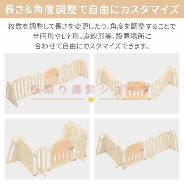 ベビーサークル 折りたたみ 置くだけ ベビーゲート キッズパーテーション ドア付き ベビーフェンス 6か月?3歳 子供用プレイルーム サークル パテーション_3
