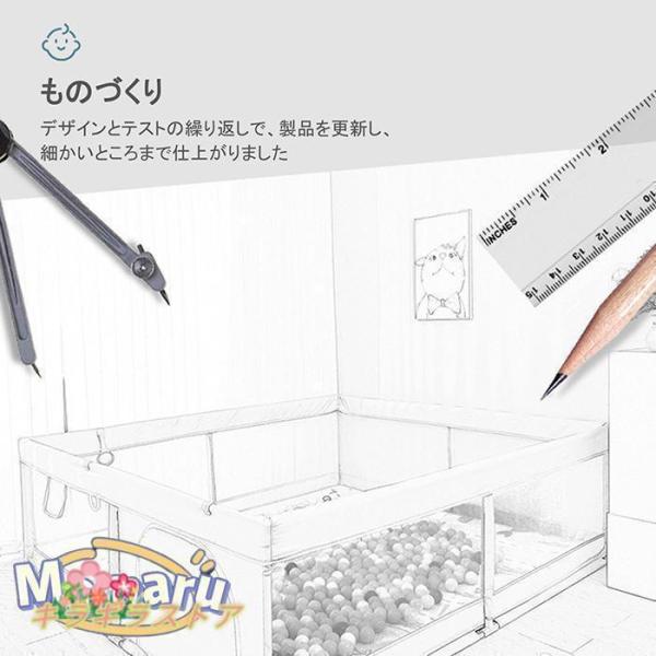 ベビーサークル メッシュ 大型 120*160cm ハイタイプ 扉付き 収納バック付き 遊び場 滑り止め 洗濯可 プレイヤード フェンス 高さ63cm 予約_5