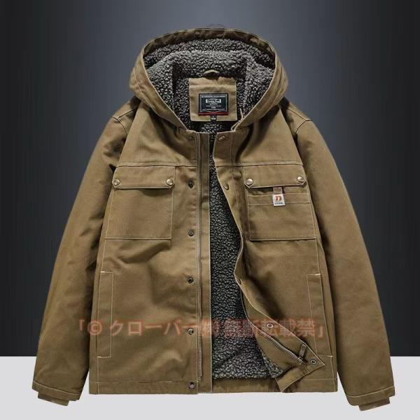 ミリタリージャケット メンズ 防寒 コート 裏起毛 厚手ジャケット アウター ボア フード付き 冬 冬服