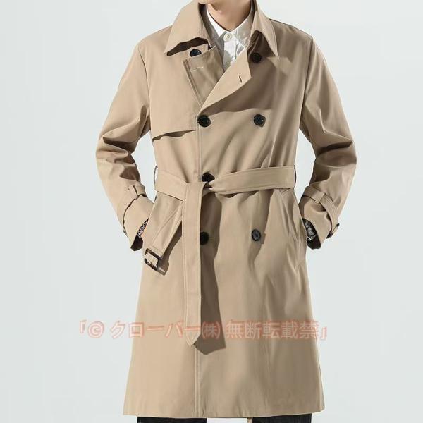 トレンチコート メンズ ロングコート 中綿入り スプリングコート メンズコート ダブル ビジネス 秋 冬 あったかい