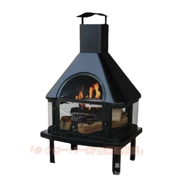 焚き火台 ファイヤーピットテーブル カバー付き大型焚き火台 BBQグリル バーベキューコンロ 焼肉 テーブル 大人数 七輪 家庭用 アウトドア 暖炉 キャンプ用コン