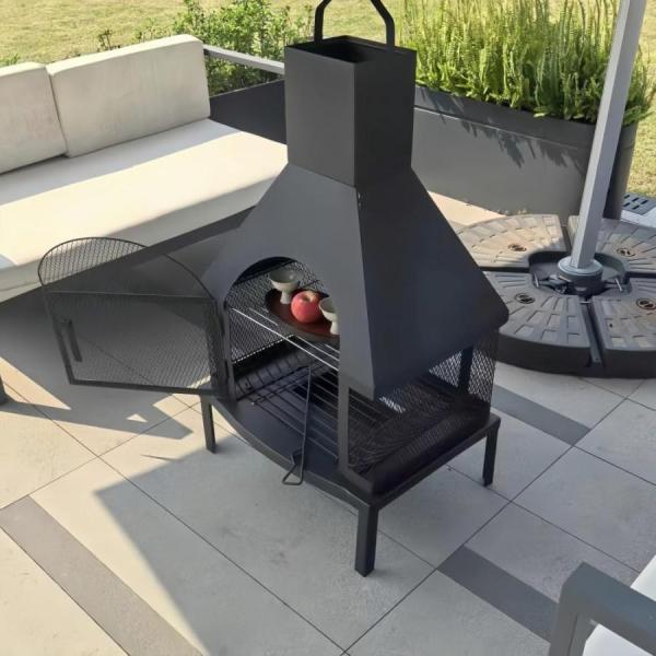 焚き火台 ファイヤーピットテーブル カバー付き大型焚き火台 BBQグリル バーベキューコンロ 焼肉 テーブル 大人数 七輪 家庭用 アウトドア 暖炉 キャンプ用コン_4