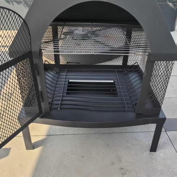 焚き火台 ファイヤーピットテーブル カバー付き大型焚き火台 BBQグリル バーベキューコンロ 焼肉 テーブル 大人数 七輪 家庭用 アウトドア 暖炉 キャンプ用コン_5